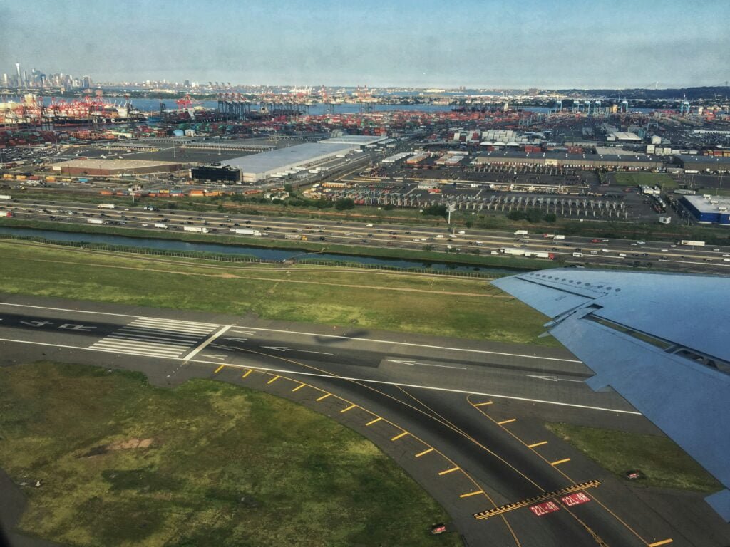 Arial view of the Newark airport, New Jersey.